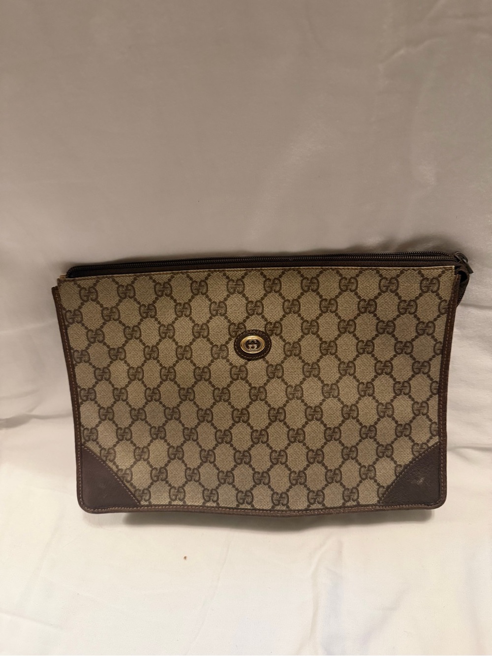 Gucci Beige and Brown GG Canvas Toiletry Pouch